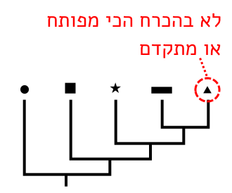 עצים מתארים יחסים אבולוציוניים ולא התפתחות אבולוציונית. 